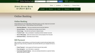 Online Banking - First State Bank of Paint Rock