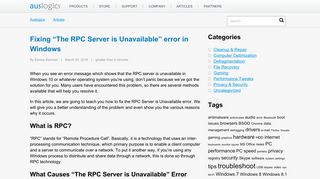 Fixing “The RPC Server is Unavailable” error in Windows - Auslogics