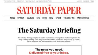 The Saturday Briefing | The Saturday Paper