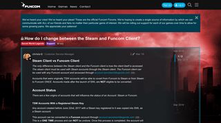 How do I change between the Steam and Funcom Client? - Support ...