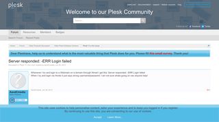 Server responded: -ERR Login failed | Plesk Forum