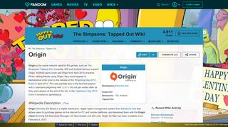 Origin | The Simpsons: Tapped Out Wiki | FANDOM powered by Wikia