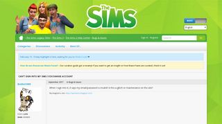 Can't sign into my sims 3 exchange account — The Sims Forums