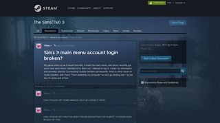 Sims 3 main menu account login broken? :: The ... - Steam Community