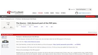 The Source - CAA discount part of the PSP plan. - RedFlagDeals.com ...
