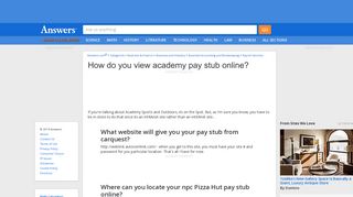 How do you view academy pay stub online - Answers