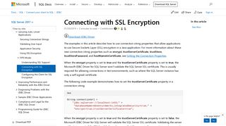 Connecting with SSL Encryption - SQL Server | Microsoft Docs