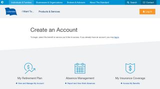 Create an Account | The Standard | Individuals & Families