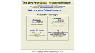 Theological Institute.com - The Sure Foundation Theological Institute