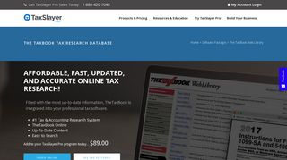 The TaxBook Tax Research Database | TaxSlayer Pro
