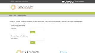 Forgotten password - The TEFL Academy eLearning