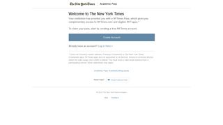 NYTimes.com Academic Pass - Log In - New York Times