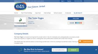The Tutor Pages Jobs - E4S