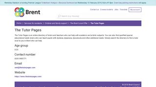 Brent Council - The Tutor Pages