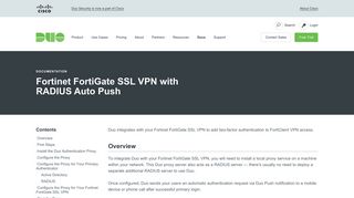 2FA for Fortinet FortiGate SSL VPN clients | Duo Security