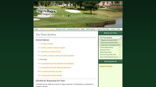 Tee Time System - Golf The Villages