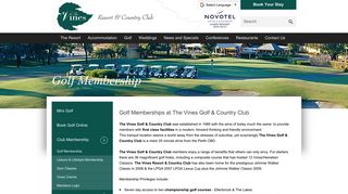 Golf Membership - The Vines Resort