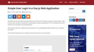 Simple User Login in a Vue.js Web Application - The Polyglot Developer