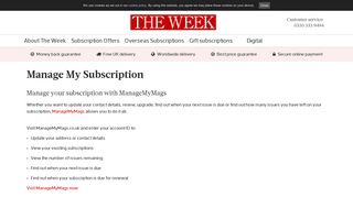 Manage My Subscription | The Week - The Week Magazine