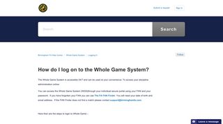 How do I log on to the Whole Game System? – Birmingham FA Help ...