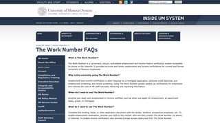 The Work Number FAQs | Human Resources | University of Missouri ...