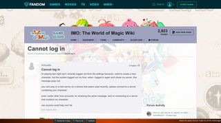 Cannot log in | IMO: The World of Magic Wiki | FANDOM powered by Wikia