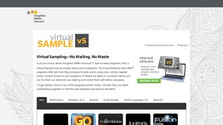 Virtual Sampling - Houghton Mifflin Harcourt