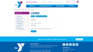 Login | YMCA - YMCA of the Triangle