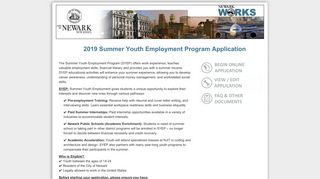 Summer Youth Employment Program 2019 Application