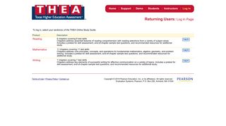 THEA Online Study Guide | Log in - Higher Education