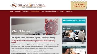 Class Schedule - The Adjuster School