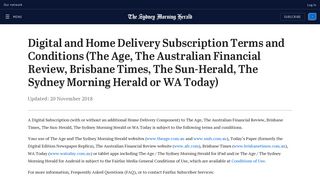 Digital subscription terms - Sydney Morning Herald