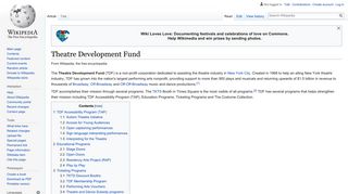 Theatre Development Fund - Wikipedia