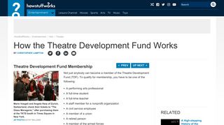 Theatre Development Fund Membership | HowStuffWorks
