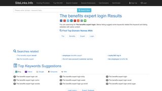 The benefits expert login Results For Websites Listing - SiteLinks.Info