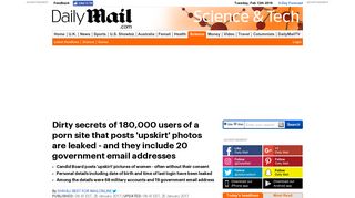 Secrets of 180,000 users of a upskirt porn site are leaked | Daily Mail ...
