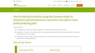 Join Now - The Customer Factor