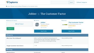 Jobber vs The Customer Factor - 2019 Feature and Pricing Comparison