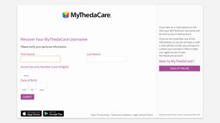 MyThedaCare - Login Recovery Page