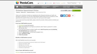 Schedule Appointment Online - ThedaCare