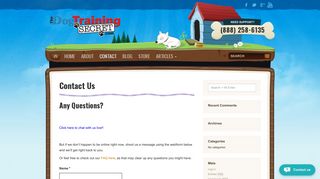 Contact Us | TheDogTrainingSecret.com - The Dog Training Secret