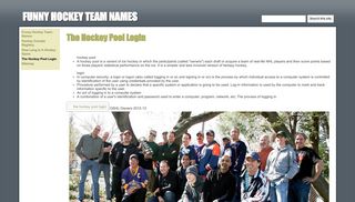 The Hockey Pool Login - FUNNY HOCKEY TEAM NAMES