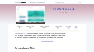 Thelistonline.co.uk website. Login.