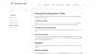 Adding Extra Registration Fields - Theme My Login Documentation