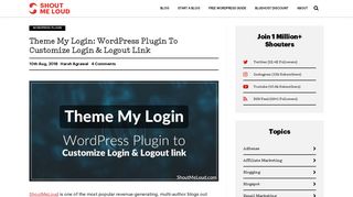 Theme My Login: WordPress Plugin To Customize Login And Logout ...