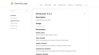 Shortcode: 6.4.x - Theme My Login Documentation