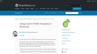 Using Custom Profile Templates in Shortcode | WordPress.org