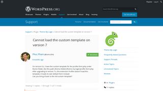 Cannot load the custom template on version 7 | WordPress.org