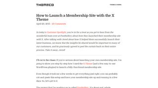 How to Launch a Membership Site with the X Theme | Themeco Blog