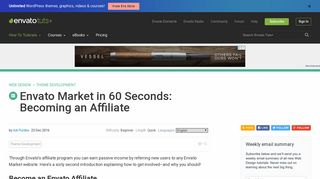 Envato Market in 60 Seconds: Becoming an Affiliate - Web Design Tuts